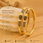 Belliza Jewels Gold Plated Floral Designer Bangles Set