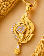 Belliza Jewells Heart Blossom Gold Plated Pendant Set