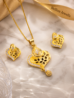 Belliza Jewells Golden Heart Grace Pendant Set
