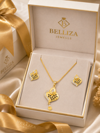 Belliza Jewells Golden Heart Grace Pendant Set