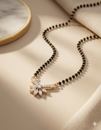 Belliza Jewells Floral Sparkle Gold Plated Mangalsutra