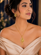 Belliza Jewells Elegant Peacock Crystal Pendant Set