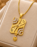 Belliza Jewells Floral Crystal Gold Plated Pendant Set