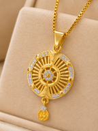 Belliza Jewells Radiant Crystal Circle Pendant Set