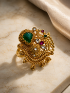 Belliza Jewels Royal Emerald Floral Ring