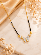 Belliza Jewells Butterfly Sparkle Gold Plated Mangalsutra