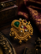 Belliza Jewels Royal Emerald Floral Ring